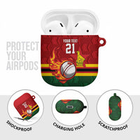 Zimbabwe Cricket Custom AirPods Case The Chevrons Cricket Ball Fire - Wonder Print Shop