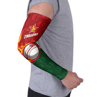 Zimbabwe Cricket Custom Arm Sleeves The Chevrons Cricket Ball Fire - Wonder Print Shop