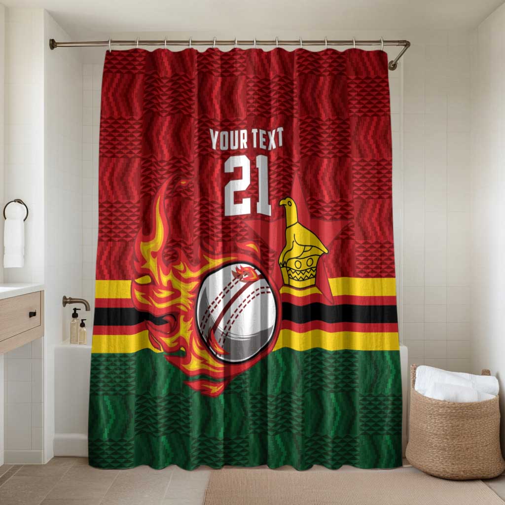 Zimbabwe Cricket Custom Bathroom Set The Chevrons Cricket Ball Fire - Wonder Print Shop