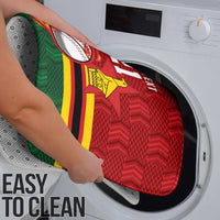 Zimbabwe Cricket Custom Bathroom Set The Chevrons Cricket Ball Fire - Wonder Print Shop