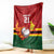 Zimbabwe Cricket Custom Blanket The Chevrons Cricket Ball Fire - Wonder Print Shop