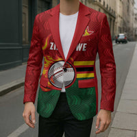 Zimbabwe Cricket Custom Blazer The Chevrons Cricket Ball Fire - Wonder Print Shop