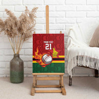 Zimbabwe Cricket Custom Canvas Wall Art The Chevrons Cricket Ball Fire - Wonder Print Shop