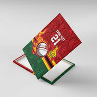 Zimbabwe Cricket Custom Canvas Wall Art The Chevrons Cricket Ball Fire - Wonder Print Shop