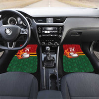Zimbabwe Cricket Custom Car Mats The Chevrons Cricket Ball Fire - Wonder Print Shop