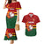 Zimbabwe Cricket Custom Couples Matching Mermaid Dress and Hawaiian Shirt The Chevrons Cricket Ball Fire - Wonder Print Shop