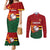 Zimbabwe Cricket Custom Couples Matching Mermaid Dress and Long Sleeve Button Shirt The Chevrons Cricket Ball Fire - Wonder Print Shop