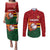 Zimbabwe Cricket Custom Couples Matching Puletasi and Long Sleeve Button Shirt The Chevrons Cricket Ball Fire - Wonder Print Shop