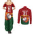 Zimbabwe Cricket Custom Couples Matching Summer Maxi Dress and Long Sleeve Button Shirt The Chevrons Cricket Ball Fire - Wonder Print Shop