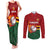 Zimbabwe Cricket Custom Couples Matching Tank Maxi Dress and Long Sleeve Button Shirt The Chevrons Cricket Ball Fire - Wonder Print Shop