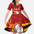 Zimbabwe Cricket Custom Family Matching Long Sleeve Bodycon Dress and Hawaiian Shirt The Chevrons Cricket Ball Fire - Wonder Print Shop