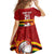 Zimbabwe Cricket Custom Family Matching Long Sleeve Bodycon Dress and Hawaiian Shirt The Chevrons Cricket Ball Fire - Wonder Print Shop