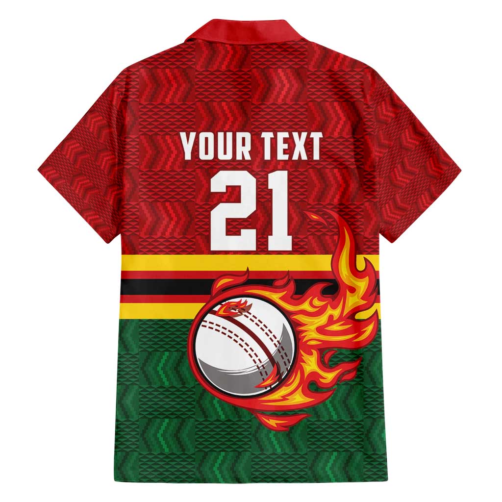 Zimbabwe Cricket Custom Family Matching Long Sleeve Bodycon Dress and Hawaiian Shirt The Chevrons Cricket Ball Fire - Wonder Print Shop