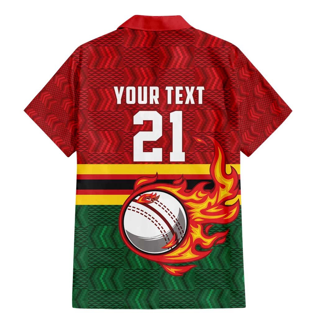Zimbabwe Cricket Custom Family Matching Mermaid Dress and Hawaiian Shirt The Chevrons Cricket Ball Fire - Wonder Print Shop
