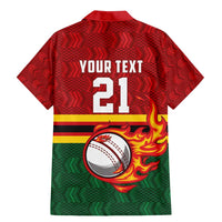 Zimbabwe Cricket Custom Family Matching Mermaid Dress and Hawaiian Shirt The Chevrons Cricket Ball Fire - Wonder Print Shop