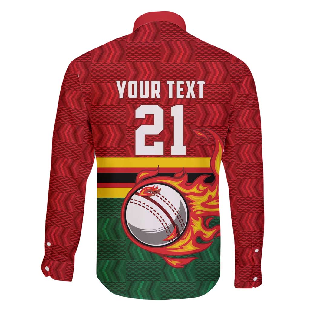 Zimbabwe Cricket Custom Family Matching Mermaid Dress and Hawaiian Shirt The Chevrons Cricket Ball Fire - Wonder Print Shop