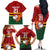 Zimbabwe Cricket Custom Family Matching Off The Shoulder Long Sleeve Dress and Hawaiian Shirt The Chevrons Cricket Ball Fire - Wonder Print Shop
