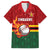 Zimbabwe Cricket Custom Family Matching Off The Shoulder Long Sleeve Dress and Hawaiian Shirt The Chevrons Cricket Ball Fire - Wonder Print Shop