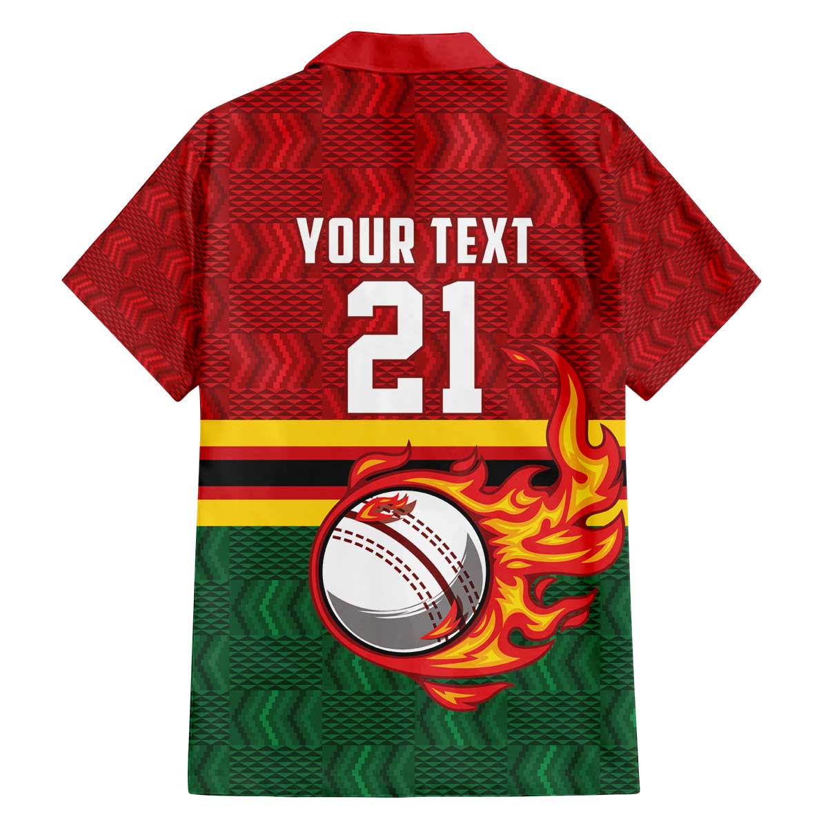 Zimbabwe Cricket Custom Family Matching Off The Shoulder Long Sleeve Dress and Hawaiian Shirt The Chevrons Cricket Ball Fire - Wonder Print Shop
