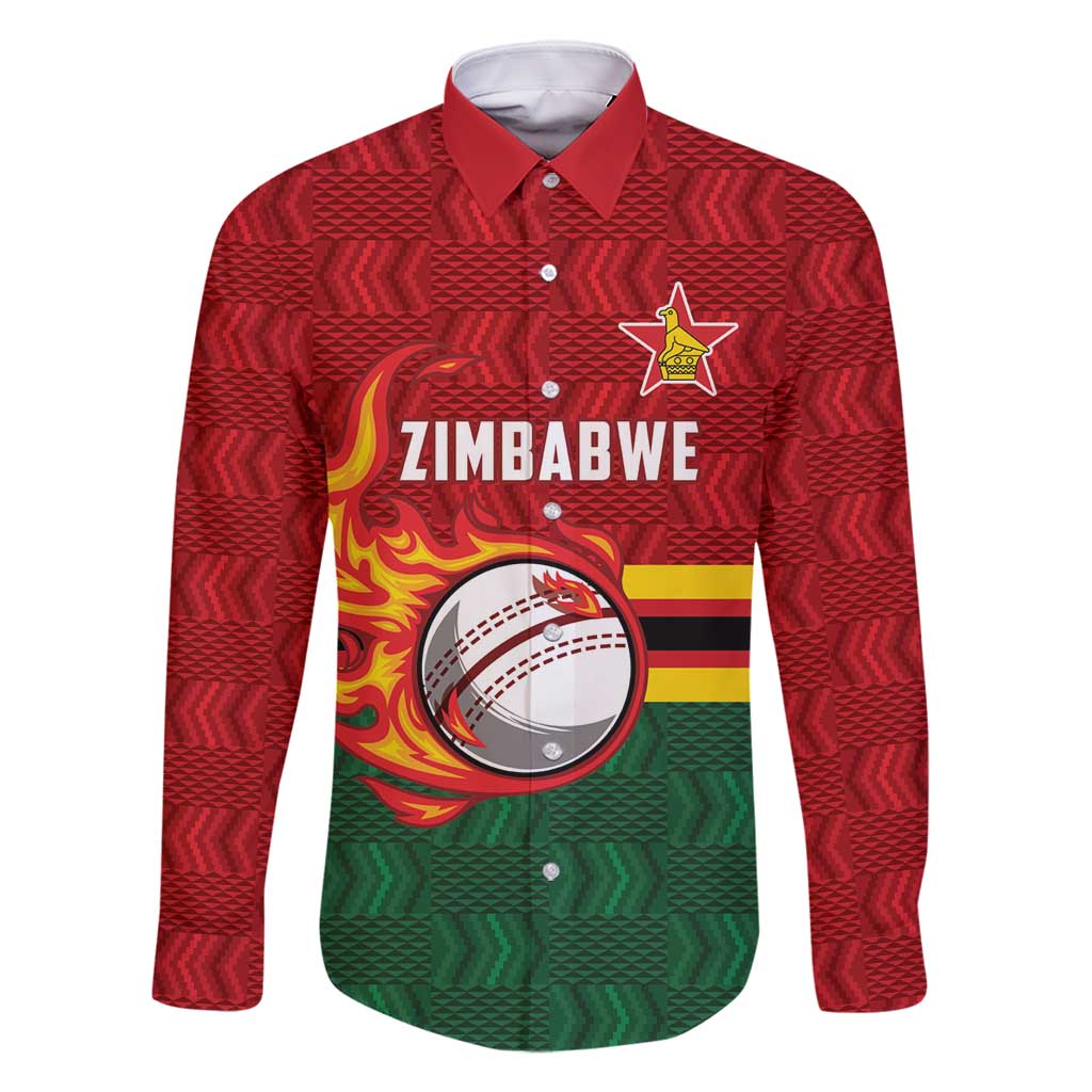 Zimbabwe Cricket Custom Family Matching Off Shoulder Maxi Dress and Hawaiian Shirt The Chevrons Cricket Ball Fire - Wonder Print Shop