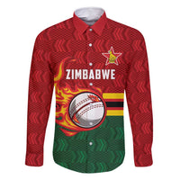 Zimbabwe Cricket Custom Family Matching Off Shoulder Maxi Dress and Hawaiian Shirt The Chevrons Cricket Ball Fire - Wonder Print Shop