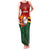 Zimbabwe Cricket Custom Family Matching Tank Maxi Dress and Hawaiian Shirt The Chevrons Cricket Ball Fire - Wonder Print Shop