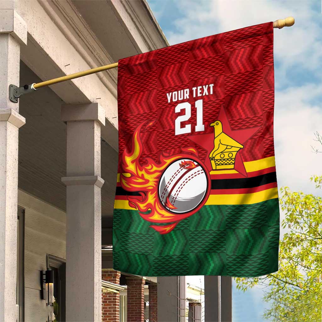 Zimbabwe Cricket Custom Garden Flag The Chevrons Cricket Ball Fire - Wonder Print Shop