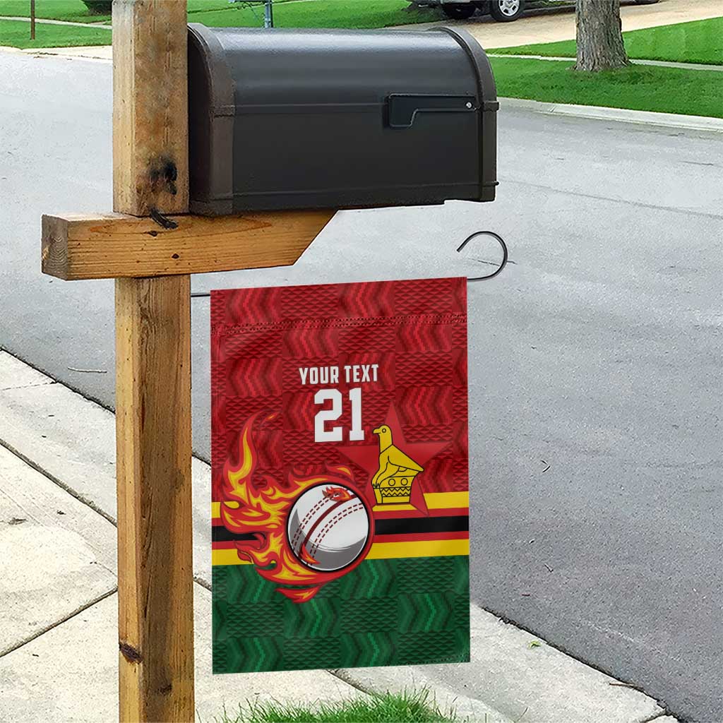 Zimbabwe Cricket Custom Garden Flag The Chevrons Cricket Ball Fire - Wonder Print Shop