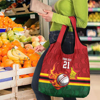 Zimbabwe Cricket Custom Grocery Bag The Chevrons Cricket Ball Fire - Wonder Print Shop