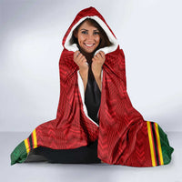 Zimbabwe Cricket Custom Hooded Blanket The Chevrons Cricket Ball Fire - Wonder Print Shop