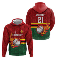 Zimbabwe Cricket Custom Hoodie The Chevrons Cricket Ball Fire - Wonder Print Shop