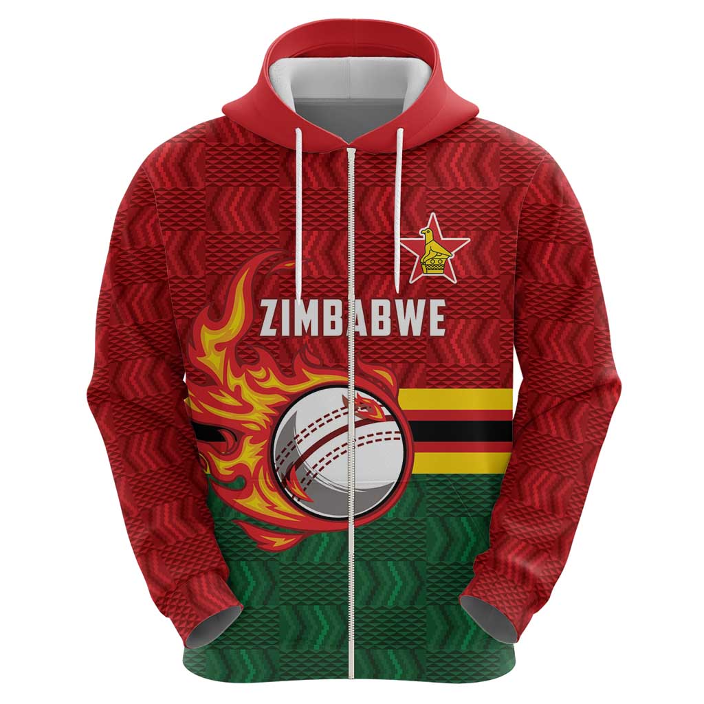 Zimbabwe Cricket Custom Hoodie The Chevrons Cricket Ball Fire - Wonder Print Shop