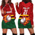 Zimbabwe Cricket Custom Hoodie Dress The Chevrons Cricket Ball Fire - Wonder Print Shop