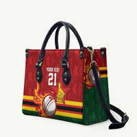 Zimbabwe Cricket Custom Leather Bag The Chevrons Cricket Ball Fire - Wonder Print Shop