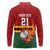 Zimbabwe Cricket Custom Long Sleeve Polo Shirt The Chevrons Cricket Ball Fire - Wonder Print Shop