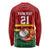Zimbabwe Cricket Custom Long Sleeve Shirt The Chevrons Cricket Ball Fire - Wonder Print Shop