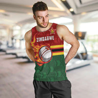 Zimbabwe Cricket Custom Men Tank Top The Chevrons Cricket Ball Fire - Wonder Print Shop