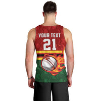 Zimbabwe Cricket Custom Men Tank Top The Chevrons Cricket Ball Fire - Wonder Print Shop