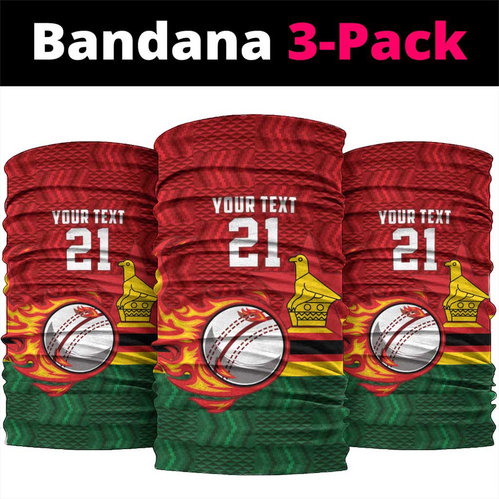 Zimbabwe Cricket Custom Neck Gaiter The Chevrons Cricket Ball Fire - Wonder Print Shop