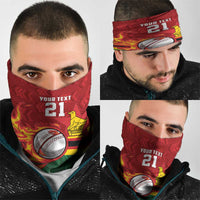 Zimbabwe Cricket Custom Neck Gaiter The Chevrons Cricket Ball Fire - Wonder Print Shop