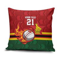 Zimbabwe Cricket Custom Pillow Cover The Chevrons Cricket Ball Fire - Wonder Print Shop