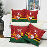 Zimbabwe Cricket Custom Pillow Cover The Chevrons Cricket Ball Fire - Wonder Print Shop