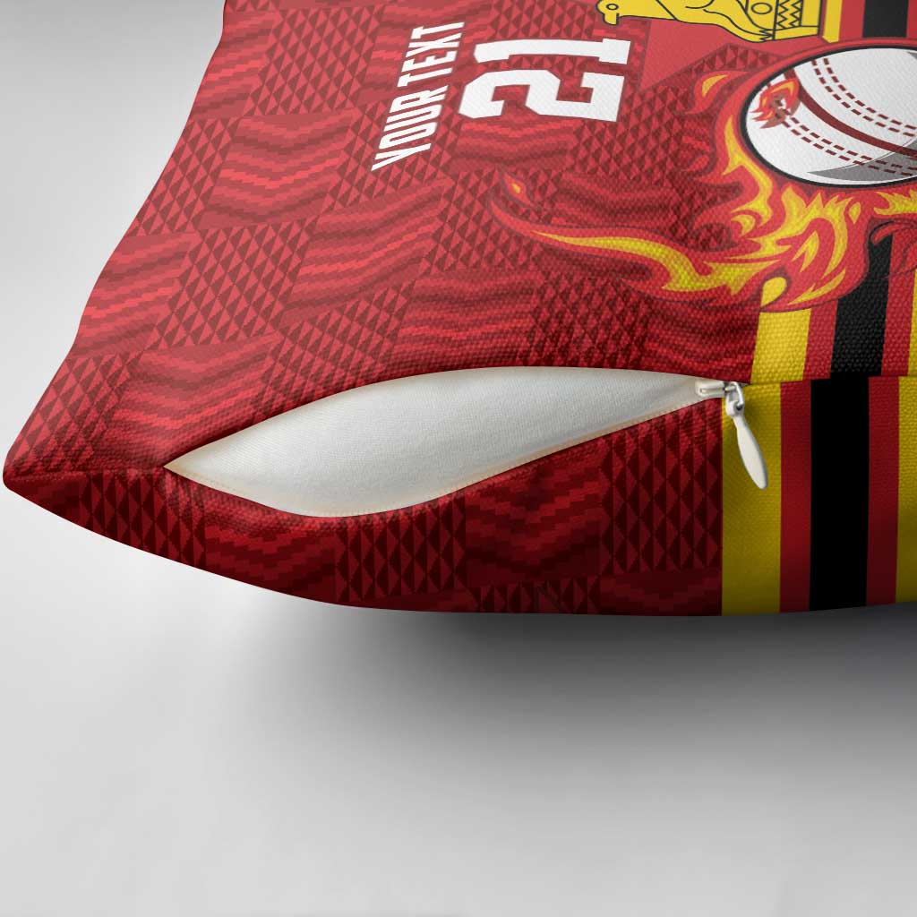 Zimbabwe Cricket Custom Pillow Cover The Chevrons Cricket Ball Fire - Wonder Print Shop