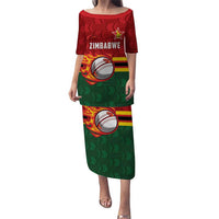 Zimbabwe Cricket Custom Puletasi The Chevrons Cricket Ball Fire - Wonder Print Shop