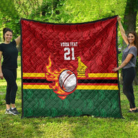 Zimbabwe Cricket Custom Quilt The Chevrons Cricket Ball Fire - Wonder Print Shop