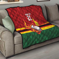 Zimbabwe Cricket Custom Quilt The Chevrons Cricket Ball Fire - Wonder Print Shop