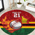 Zimbabwe Cricket Custom Round Carpet The Chevrons Cricket Ball Fire - Wonder Print Shop