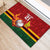 Zimbabwe Cricket Custom Rubber Doormat The Chevrons Cricket Ball Fire - Wonder Print Shop