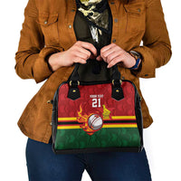 Zimbabwe Cricket Custom Shoulder Handbag The Chevrons Cricket Ball Fire - Wonder Print Shop