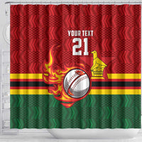 Zimbabwe Cricket Custom Shower Curtain The Chevrons Cricket Ball Fire - Wonder Print Shop